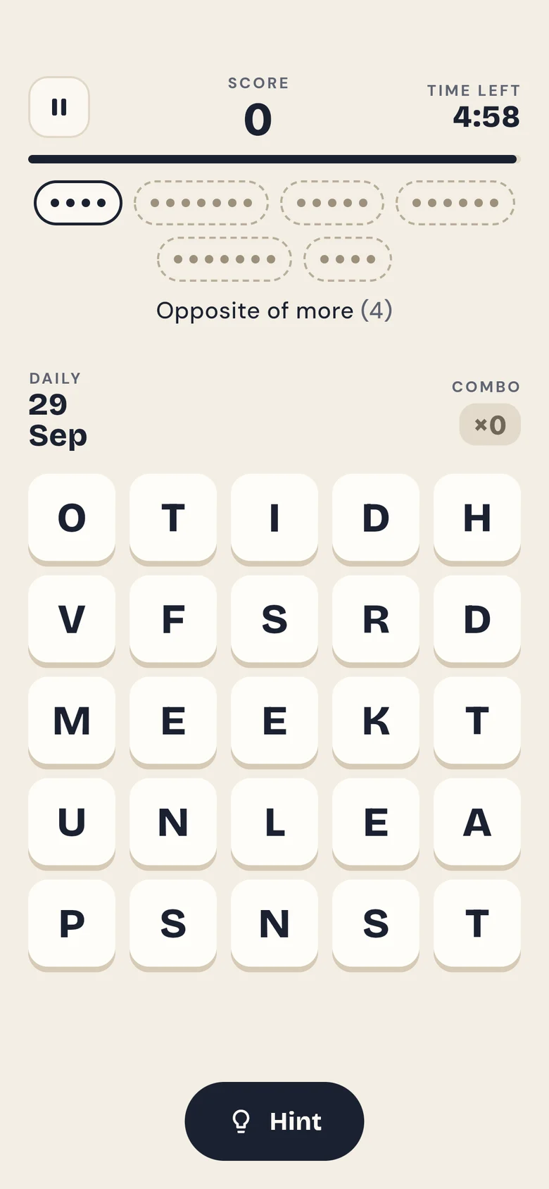 A fresh Daily Challenge board